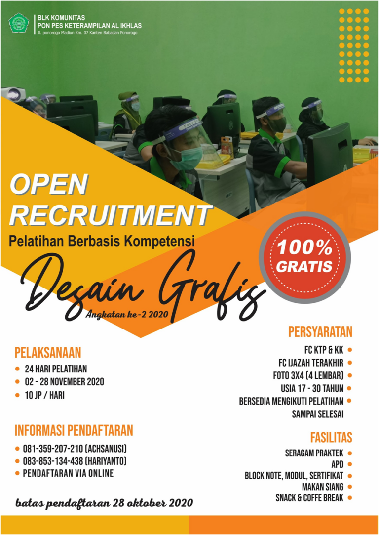 Pelatihan Berbasis kompetensi Desain Grafis 2020 Kembali Dibuka